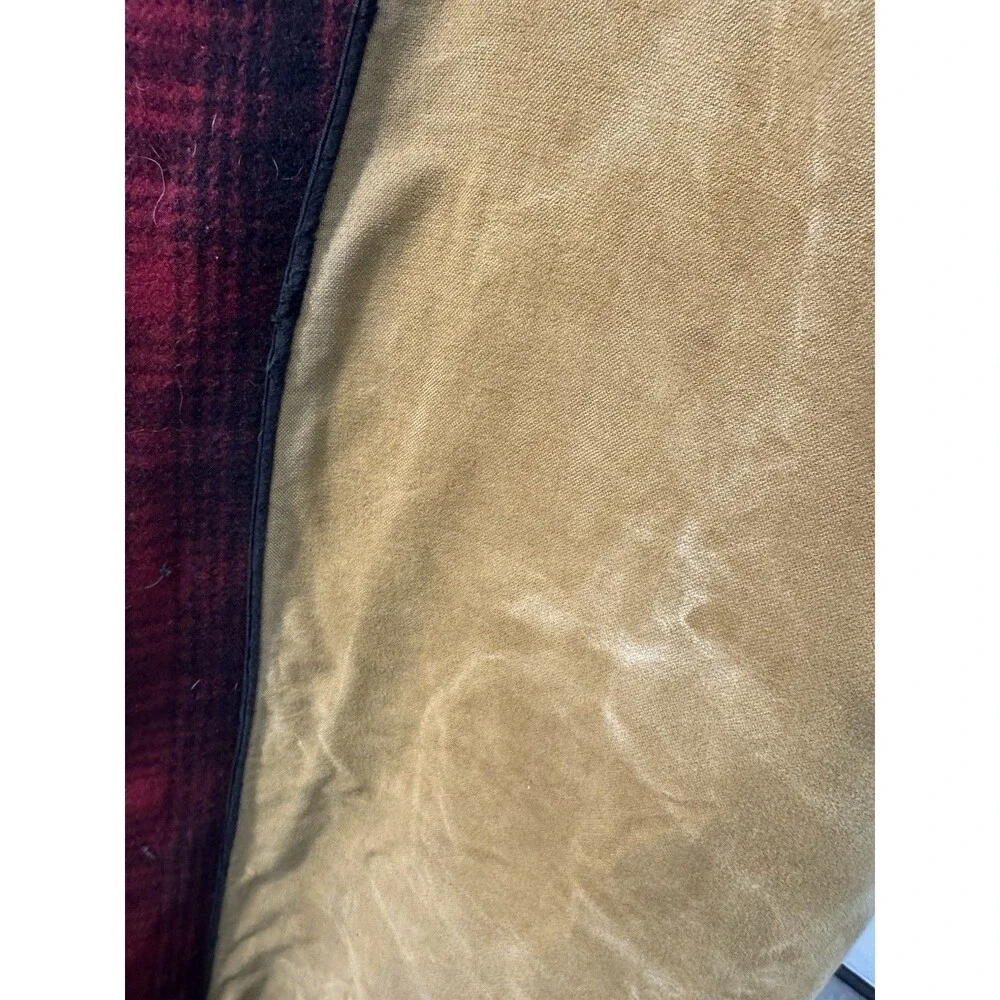 Vintage Woolrich #501 Red Buffalo Plaid Hunting Coat Split Hood Size 46 Rare
